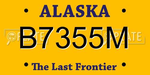 B7355M Alaska License Plate