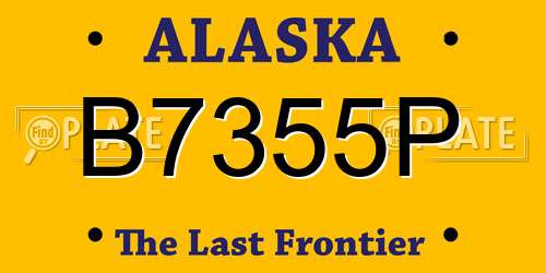 B7355P Alaska License Plate