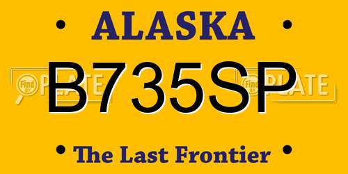 B735SP Alaska License Plate