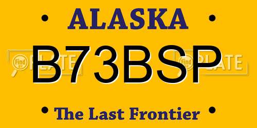 B73BSP Alaska License Plate