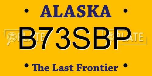 B73SBP Alaska License Plate