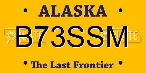 B73SSM Alaska License Plate