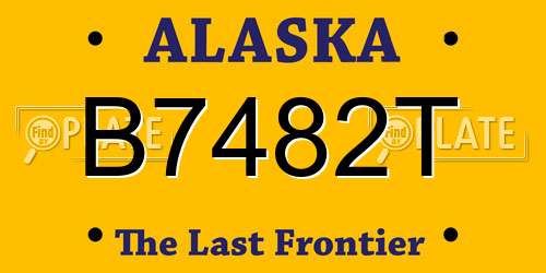 B7482T Alaska License Plate