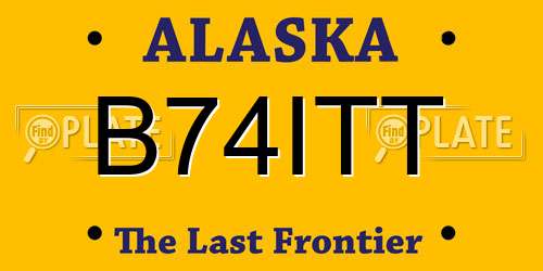 B74ITT Alaska License Plate