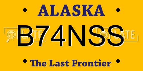 B74NSS Alaska License Plate