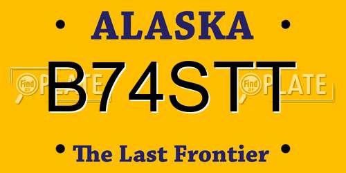 B74STT Alaska License Plate