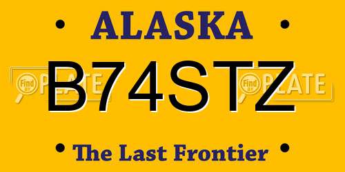 B74STZ Alaska License Plate