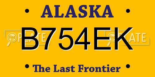 B754EK Alaska License Plate