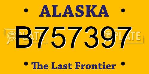 B757397 Alaska License Plate