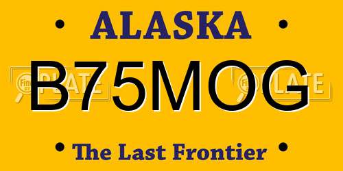 B75MOG Alaska License Plate