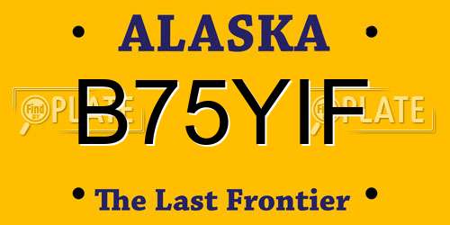 B75YIF Alaska License Plate