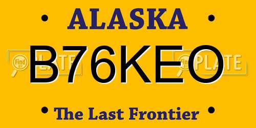 B76KEO Alaska License Plate