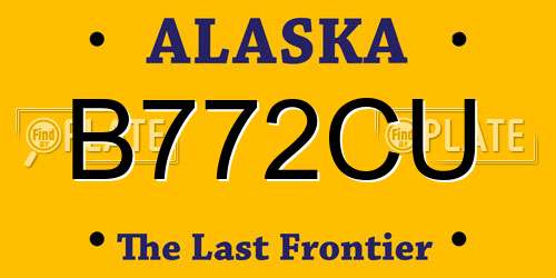 B772CU Alaska License Plate