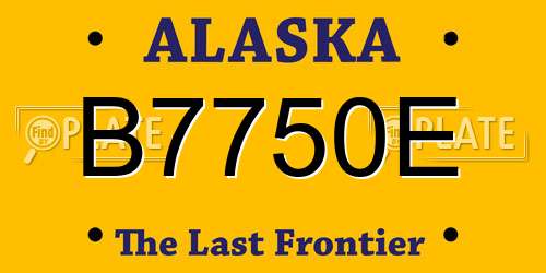 B7750E Alaska License Plate