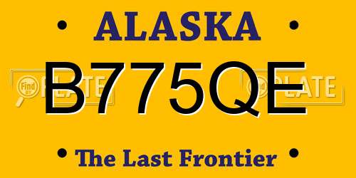 B775QE Alaska License Plate