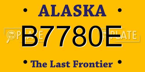 B7780E Alaska License Plate