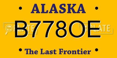 B778OE Alaska License Plate