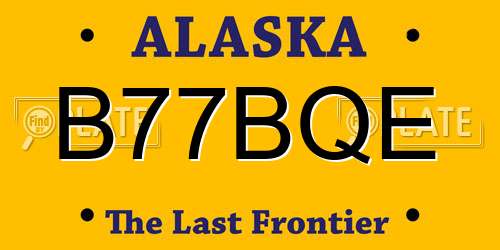 B77BQE Alaska License Plate