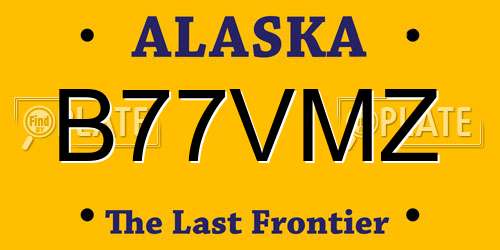 B77VMZ Alaska License Plate