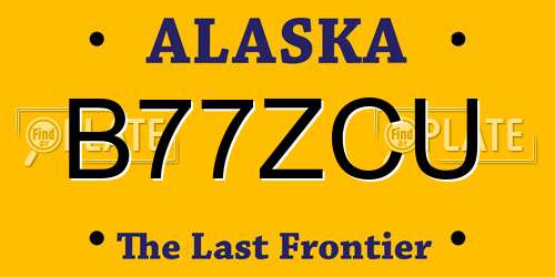 B77ZCU Alaska License Plate