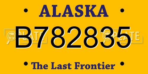 B782835 Alaska License Plate
