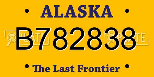 B782838 Alaska License Plate