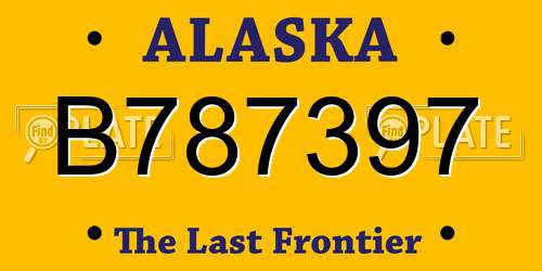 B787397 Alaska License Plate