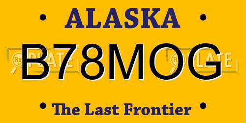 B78MOG Alaska License Plate