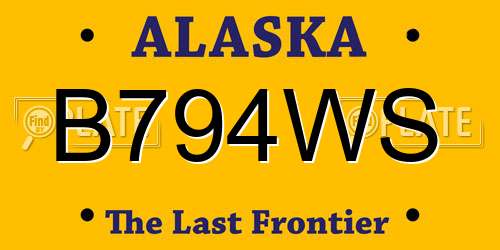 B794WS Alaska License Plate