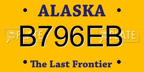 B796EB Alaska License Plate