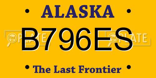 B796ES Alaska License Plate