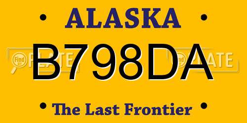 B798DA Alaska License Plate