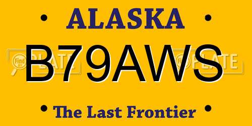 B79AWS Alaska License Plate