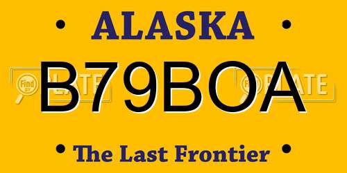 B79BOA Alaska License Plate