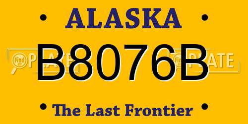 B8076B Alaska License Plate