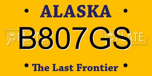 B807GS Alaska License Plate