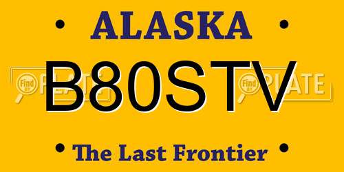 B80STV Alaska License Plate