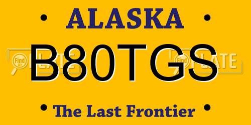 B80TGS Alaska License Plate