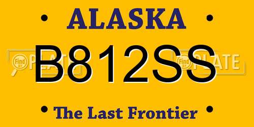B812SS Alaska License Plate