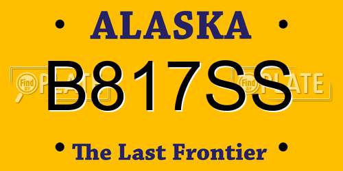 B817SS Alaska License Plate