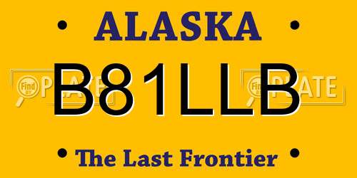 B81LLB Alaska License Plate