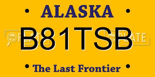B81TSB Alaska License Plate