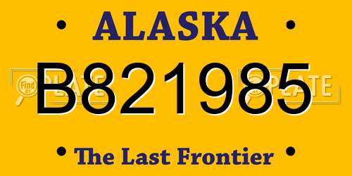 B821985 Alaska License Plate