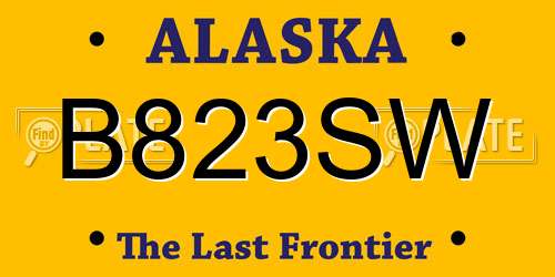 B823SW Alaska License Plate