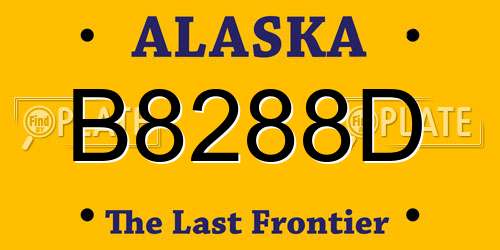 B8288D Alaska License Plate