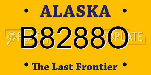 B8288O Alaska License Plate