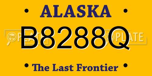 B8288Q Alaska License Plate