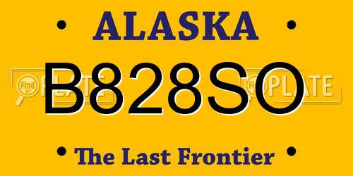 B828SO Alaska License Plate