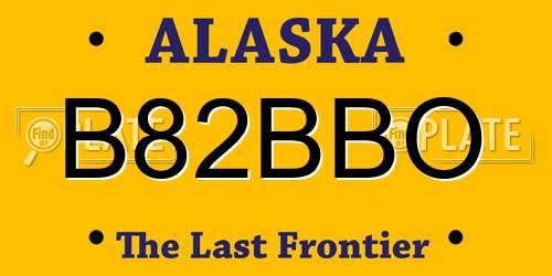 B82BBO Alaska License Plate
