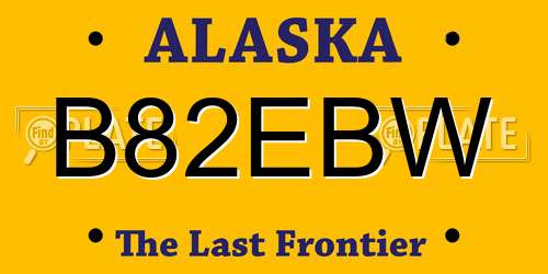 B82EBW Alaska License Plate